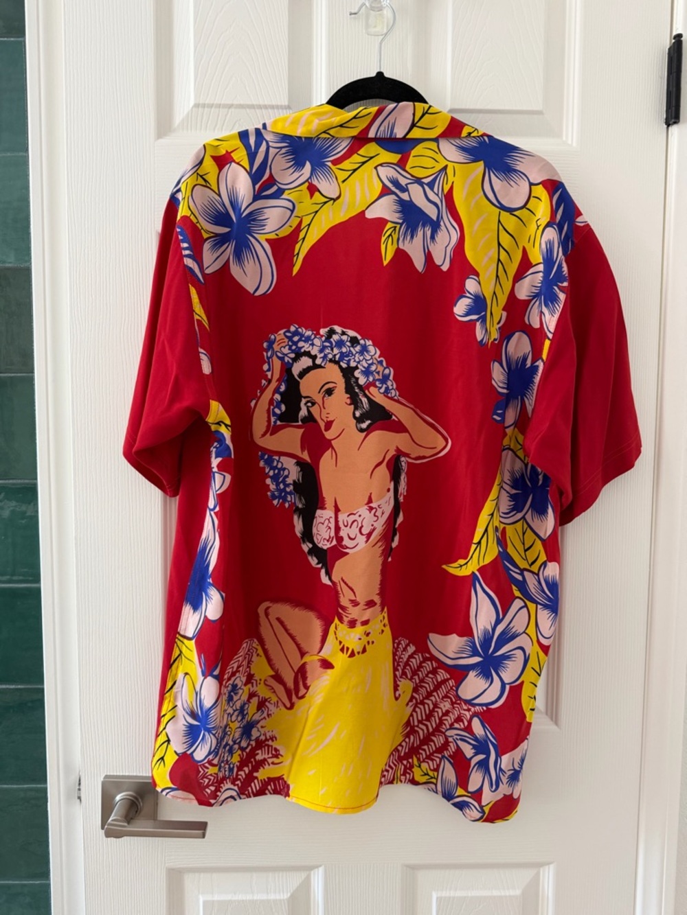 NWT Avanti Red Short-Sleeve Tropical Pocket-Down Shirt